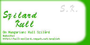 szilard kull business card